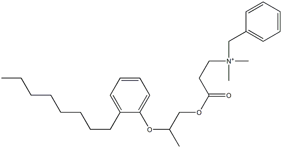 N,N-Dimethyl-N-benzyl-N-[2-[[2-(2-octylphenyloxy)propyl]oxycarbonyl]ethyl]aminium Struktur