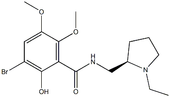 3-Bromo-2-hydroxy-5,6-dimethoxy-N-[[(2R)-1-ethylpyrrolidin-2-yl]methyl]benzamide Struktur