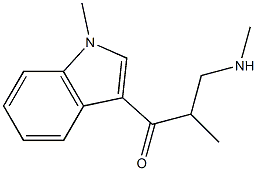 1-Methyl-3-[2-methyl-3-(methylamino)propionyl]-1H-indole Struktur