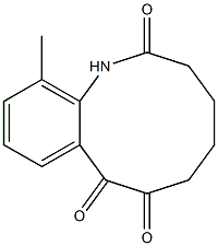 12-Methyl-3,4,5,6-tetrahydro-1-benzazecine-2,7,8(1H)-trione Struktur