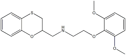 N-[2-(2,6-Dimethoxyphenoxy)ethyl]-2,3-dihydro-1,4-benzoxathiin-2-methanamine Struktur