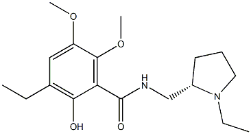 3-Ethyl-2-hydroxy-5,6-dimethoxy-N-[[(2S)-1-ethylpyrrolidin-2-yl]methyl]benzamide Struktur