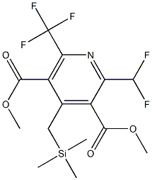 4-[(Trimethylsilyl)methyl]-2-(difluoromethyl)-6-(trifluoromethyl)pyridine-3,5-dicarboxylic acid dimethyl ester Struktur