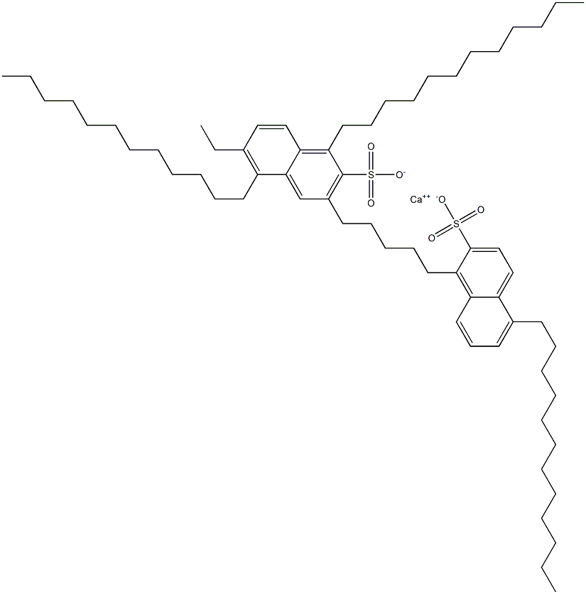 Bis(1,5-didodecyl-2-naphthalenesulfonic acid)calcium salt Struktur