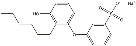 3'-Hydroxy-2'-hexyl[oxybisbenzene]-3-sulfonic acid sodium salt Struktur