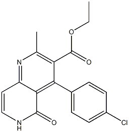 4-(4-Chlorophenyl)-2-methyl-5-oxo-5,6-dihydro-1,6-naphthyridine-3-carboxylic acid ethyl ester Struktur