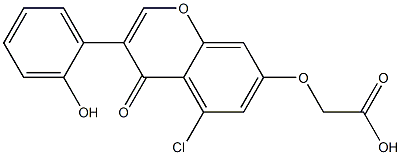 [(5-Chloro-3-(2-hydroxyphenyl)-4-oxo-4H-1-benzopyran-7-yl)oxy]acetic acid Struktur