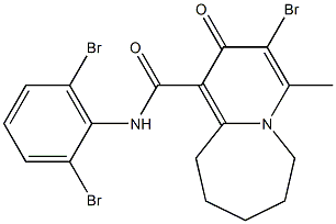 N-(2,6-Dibromophenyl)-3-bromo-4-methyl-2-oxo-2,6,7,8,9,10-hexahydropyrido[1,2-a]azepine-1-carboxamide Struktur