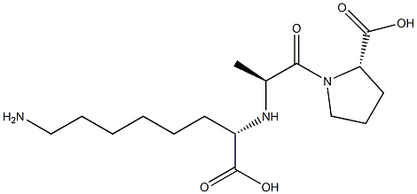 (S)-2-[[(S)-1-[[(2S)-2-Carboxypyrrolidin-1-yl]carbonyl]ethyl]amino]-8-aminooctanoic acid Struktur