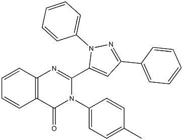 3-(4-Methylphenyl)-2-[3-(phenyl)-1-(phenyl)-1H-pyrazol-5-yl]quinazolin-4(3H)-one Struktur