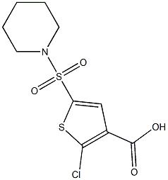 2-Chloro-5-piperidinosulfonyl-3-thiophenecarboxylic acid Struktur