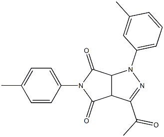 1,3a,4,5,6,6a-Hexahydro-3-acetyl-4,6-dioxo-5-(4-methylphenyl)-1-(3-methylphenyl)pyrrolo[3,4-c]pyrazole Struktur