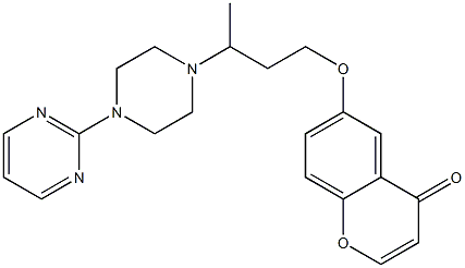 6-[3-[4-(2-Pyrimidinyl)-1-piperazinyl]butoxy]-4H-1-benzopyran-4-one Struktur