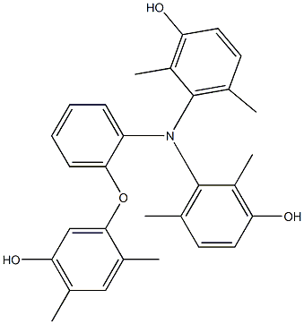 N,N-Bis(3-hydroxy-2,6-dimethylphenyl)-2-(5-hydroxy-2,4-dimethylphenoxy)benzenamine Struktur