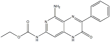 N-[(5-Amino-1,2-dihydro-2-oxo-3-phenylpyrido[3,4-b]pyrazin)-7-yl]carbamic acid ethyl ester Struktur