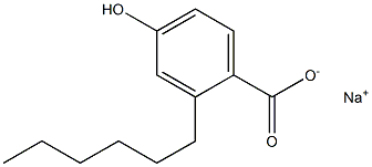 2-Hexyl-4-hydroxybenzoic acid sodium salt Struktur