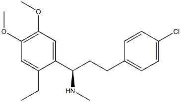 [R,(+)]-3-(p-Chlorophenyl)-1-(2-ethyl-4,5-dimethoxyphenyl)-N-methyl-1-propanamine Struktur