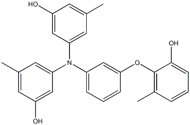 N,N-Bis(3-hydroxy-5-methylphenyl)-3-(2-hydroxy-6-methylphenoxy)benzenamine Struktur