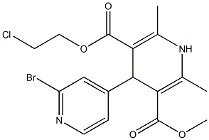 4-(2-Bromopyridin-4-yl)-1,4-dihydro-2,6-dimethylpyridine-3,5-dicarboxylic acid 3-methyl 5-(2-chloroethyl) ester Struktur