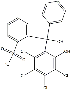 Tetrachloro-dihydroxytriphenylmethane monosulfonate Struktur