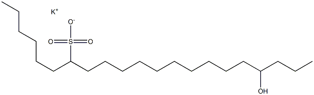 18-Hydroxyhenicosane-7-sulfonic acid potassium salt Struktur