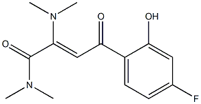 N,N-Dimethyl-2-(dimethylamino)-4-oxo-4-(2-hydroxy-4-fluorophenyl)-2-butenamide Struktur