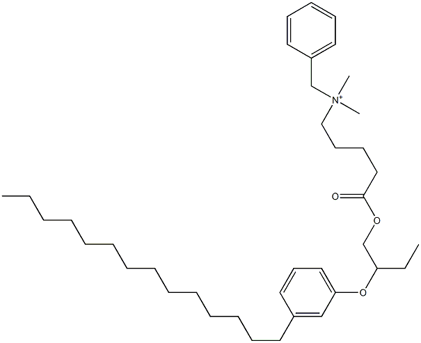 N,N-Dimethyl-N-benzyl-N-[4-[[2-(3-tetradecylphenyloxy)butyl]oxycarbonyl]butyl]aminium Struktur