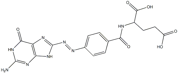 2-[[4-[[(2-Amino-6,9-dihydro-6-oxo-1H-purin)-8-yl]azo]benzoyl]amino]pentanedioic acid Struktur