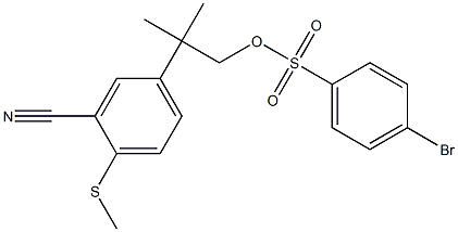 4-Bromobenzenesulfonic acid 2-methyl-2-(3-cyano-4-methylthiophenyl)propyl ester Struktur