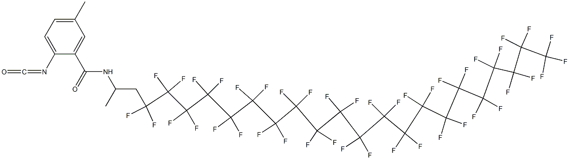 2-Isocyanato-5-methyl-N-[2-(tritetracontafluorohenicosyl)-1-methylethyl]benzamide Struktur