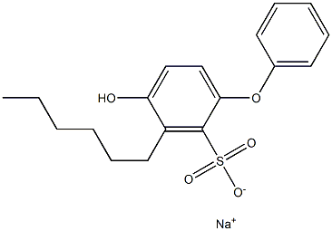 4-Hydroxy-3-hexyl[oxybisbenzene]-2-sulfonic acid sodium salt Struktur