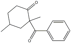 2,4-Dimethyl-2-(benzoyl)cyclohexan-1-one Struktur