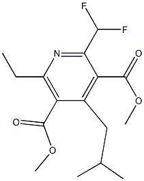 2-Difluoromethyl-6-ethyl-4-isobutylpyridine-3,5-dicarboxylic acid dimethyl ester Struktur