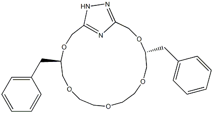 (4R,14R)-4,14-Dibenzyl-3,6,9,12,15-pentaoxa-18,19,20-triazabicyclo[15.2.1]icosa-1(20),17-diene Struktur