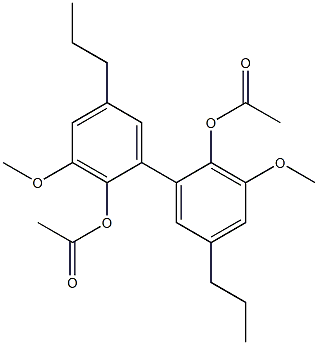 3-Methoxy-2-acetoxy-2'-acetoxy-3'-methoxy-5,5'-dipropyl-1,1'-biphenyl Struktur