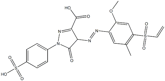 4-(2-Methoxy-5-methyl-4-vinylsulfonylphenylazo)-4,5-dihydro-5-oxo-1-(4-sulfophenyl)-1H-pyrazole-3-carboxylic acid Struktur