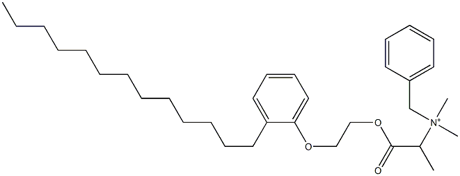 N,N-Dimethyl-N-benzyl-N-[1-[[2-(2-tridecylphenyloxy)ethyl]oxycarbonyl]ethyl]aminium Struktur