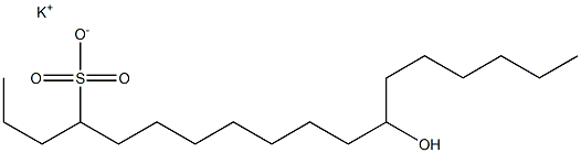 12-Hydroxyoctadecane-4-sulfonic acid potassium salt Struktur