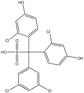 (3,5-Dichlorophenyl)bis(2-chloro-4-hydroxyphenyl)methanesulfonic acid Struktur