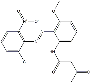 2-Acetyl-2'-(2-chloro-6-nitrophenylazo)-3'-methoxyacetanilide Struktur