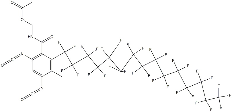 N-(Acetyloxymethyl)-2-(hentriacontafluoropentadecyl)-4,6-diisocyanato-3-methylbenzamide Struktur