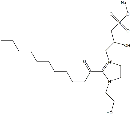 1-(2-Hydroxyethyl)-3-[2-hydroxy-3-(sodiooxysulfonyl)propyl]-2-undecanoyl-2-imidazoline-3-ium Struktur