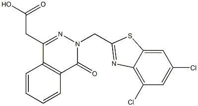 3-[(4,6-Dichloro-2-benzothiazolyl)methyl]-3,4-dihydro-4-oxophthalazine-1-acetic acid Struktur