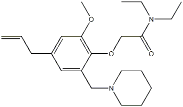 2-[[4-Allyl-6-methoxy-2-(piperidinomethyl)phenyl]oxy]-N,N-diethylacetamide Struktur