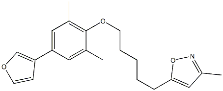 3-Methyl-5-[5-[2,6-dimethyl-4-(3-furanyl)phenoxy]pentyl]isoxazole Struktur