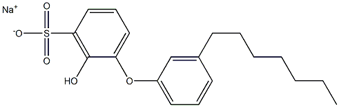 2-Hydroxy-3'-heptyl[oxybisbenzene]-3-sulfonic acid sodium salt Struktur