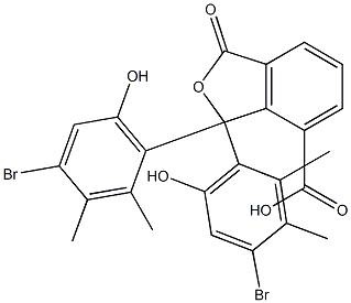 1,1-Bis(4-bromo-6-hydroxy-2,3-dimethylphenyl)-1,3-dihydro-3-oxoisobenzofuran-7-carboxylic acid Struktur