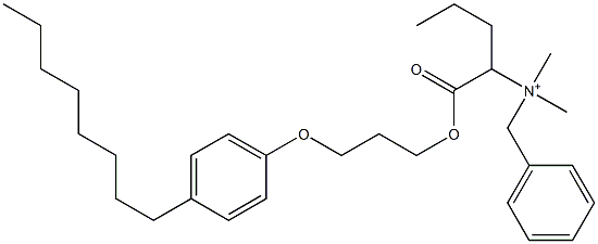 N,N-Dimethyl-N-benzyl-N-[1-[[3-(4-octylphenyloxy)propyl]oxycarbonyl]butyl]aminium Struktur