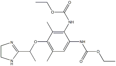 2-[1-(3,4-Di(ethoxycarbonylamino)-2-methyl-6-methylphenoxy)ethyl]-2-imidazoline Struktur