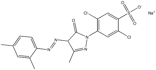 2,5-Dichloro-4-[4,5-dihydro-5-oxo-4-[(2,4-dimethylphenyl)azo]-3-methyl-1H-pyrazol-1-yl]benzenesulfonic acid sodium salt Struktur